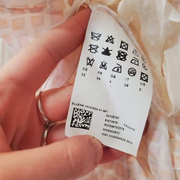 Hugo Boss Ellena Y2K Cotton Whimsical Fairy Feminine Coquette Tie Front Top 2 - Picture 6 of 12